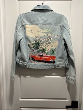 Guess Beverly Hills Beaded Denim Jacket -  size adult Small